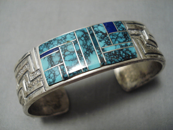 Quality Important Vintage Native American Navajo Wayne Muskut Turquoise Sterling Silver Bracelet-Nativo Arts