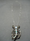Magnificent Native American Navajo Scorpion Pin Pendant Chain Necklace Set-Nativo Arts