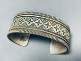 Precision Silver Work Artist Vintage Native American Navajo Sterling Silver Bracelet-Nativo Arts