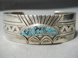 Rare Turquoise Vintage Native American Navajo Sterling Silver Bracelet Cuff Jewelry-Nativo Arts