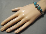 Stunning Vintage Native American Navajo Royston Turquoise Sterling Silver Bracelet Old-Nativo Arts