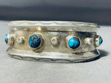 Bisbee Dream Turquoise Vintage Native American Navajo Sterling Silver Bracelet-Nativo Arts