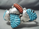 Magnificent Zuni Turquoise Sterling Silver Bracelet Native American-Nativo Arts