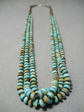 Statement Vintage Native American Navajo Royston Turquoise Sterling Silver Necklace Old-Nativo Arts