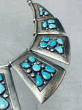 Native American Cleopatra Vintage Navajo Turquoise Sterling Silver Segment Necklace-Nativo Arts