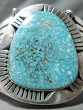 Dramatic Native American Navajo Pilot Mountain Turquoise Sterling Silver Bracelet-Nativo Arts