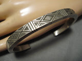 Important Vintage Native American Navajo Calvin Martinez Sterling Silver Native Bracelet-Nativo Arts