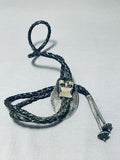 Alvin Boy Vintage Native American Navajo Royston Turquoise Sterling Silver Bolo Signed-Nativo Arts