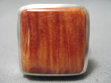 One Of The Best Native American Navajo Squared Spiny Shell Sterling Silver Heavy Ring-Nativo Arts