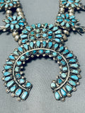 Gasp! Vintage Native American Navajo / Zuni Turquoise Sterling Silver Squash Blossom Necklace-Nativo Arts