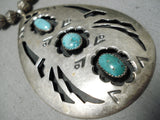 Native American Incredible Vintage Nvaajo Turquoise Sterling Silver Shadowbox Necklace-Nativo Arts