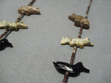 Detailed!! Vintage Navajo Bird Fish Sterling Silver Native American Necklace Old-Nativo Arts