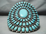 Important Colossal Bahe Vintage Native American Navajo Turquoise Sterling Silver Bracelet-Nativo Arts
