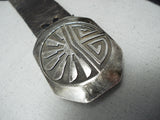 Intricate Vintage Hopi Native American Navajo Sterling Silver Geomtric Concho Belt Old-Nativo Arts