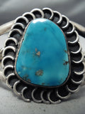 Swirling Waves Vintage Native American Navajo Turquoise Sterling Silver Bracelet Old-Nativo Arts