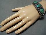 Signed Vintage Native American Navajo Royston Turquoise Sterling Silver Bracelet Old-Nativo Arts
