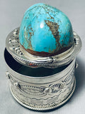 Native American Important Ben Begaye (d.) Domed Turquoise Sterling Silver Jewelry Box-Nativo Arts