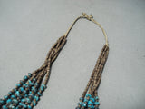 One Of The Best Vintage Native American Navajo Bisbee Turquoise Heishi Necklace Old-Nativo Arts