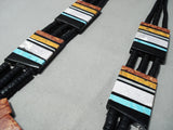 One Of The Biggest Santo Domingo Turquoise Jet Native American Necklace-Nativo Arts