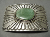 Tremendous Vintage Native American Navajo Tommy Jackson Royston Turquoise Sterling Silver Buckle-Nativo Arts