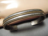 Impressive Vintage Native American Navajo Sterling Silver & 12k Gold Fill Bracelet Old-Nativo Arts