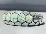 One Of The Most Unique Vintage Southwest Opal Inlay Sterling Silver Bracelet-Nativo Arts