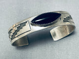 Able Arthur Vintage Native American Navajo Black Onyx Sterling Silver Bracelet-Nativo Arts