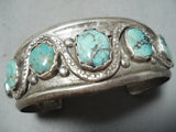Native American Important Snake Vintage Navajo Royston Turquoise Sterling Silver Snake Bracelet-Nativo Arts