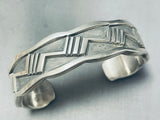 Heavy 90 Gram Vintage Native American Navajo Sterling Silver Thick Bracelet Cuff-Nativo Arts