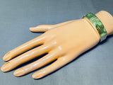 Spectacular Vintage Signed Native American Zuni Damale Inlay Sterling Silver Bracelet-Nativo Arts