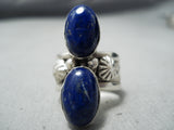 Fantastic Navajo Lapis Sterling Silver Ring Native American-Nativo Arts