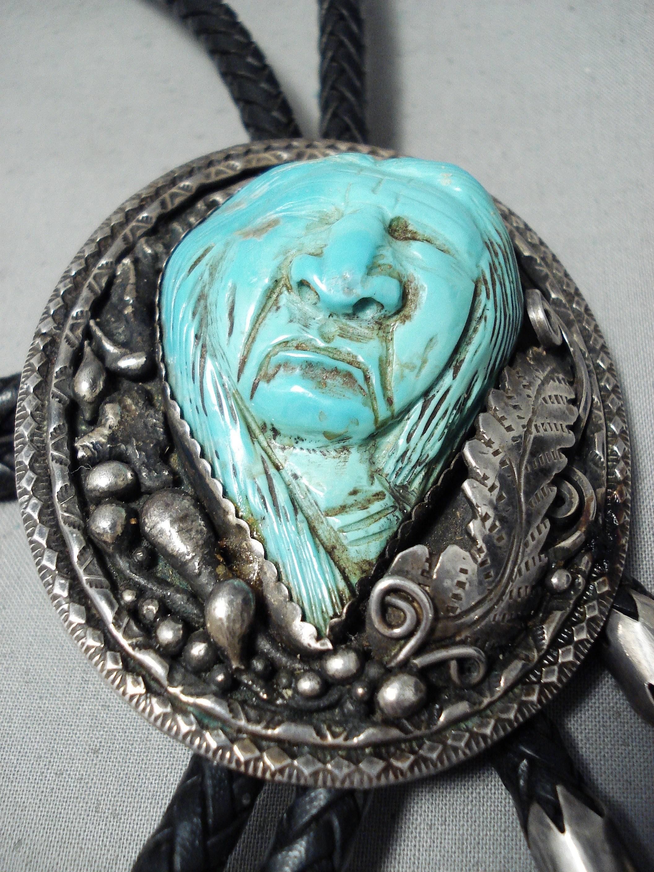 One Of The Most Detailed Vintage Native American Navajo Turquoise