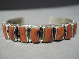 Stunning Zuni Corals Sterling Silver Bracelet Native American-Nativo Arts