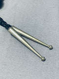Important Personal Gift Vintage Native American Navajo Turquoise Sterling Silver Bolo Tie-Nativo Arts