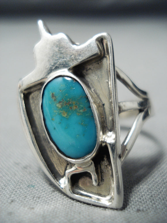 Incredible Navajo Royston Turquoise Sterling Silver Ring Native American-Nativo Arts