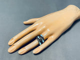 One Of The Most Unique Vintage Native American Navajo Teardrop Turquoise Sterling Silver Ring-Nativo Arts