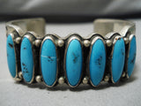 Roy Begay Vintage Native American Navajo Torpedo Turquoise Sterling Silver Bracelet Cuff-Nativo Arts