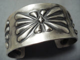 Astonishing Navajo Wide Sterling Silver Bracelet Native American-Nativo Arts