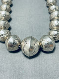 Fantastic Vintage Native American Navajo Sterling Silver Bead Necklace-Nativo Arts