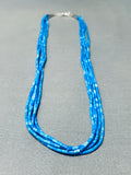 Absolutely Incredible Native American Navajo Tubule Denim Lapis Sterling Silver Necklace-Nativo Arts