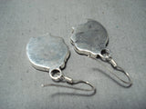 Charming Zuni Inlay Sterling Silver Snow White Earrings Native American-Nativo Arts
