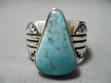 Important Vintage Native American Zuni Simplicio Turquoise Sterling Silver Ring-Nativo Arts