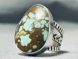 Herm Vandever Native American Navajo #8 Turquoise Mine Sterling Silver Ring-Nativo Arts