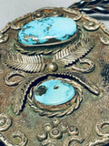 Sensational Vintage Native American Navajo Kingman Turquoise Sterling Silver Bolo-Nativo Arts