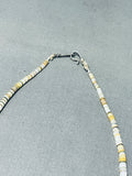Native American Pretty Vintage Santo Domingo Yellow Shell Sterling Silver Necklace-Nativo Arts