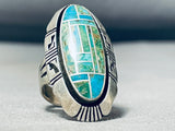 The Best Gil Nelson Vintage Native American Navajo Turquoise Inlay Sterling Silver Ring-Nativo Arts