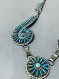 One Of The Most Intricate Ever Vintage Native American Zuni Turquoise Sterling Silver Necklace-Nativo Arts