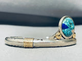 Important Vernon Begay Vintage Native American Navajo 14k Sterling Silver Turquoise Bracelet-Nativo Arts