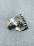 Stunning Vintage Native American Navajo Green Turquoise Sterling Silver Ring-Nativo Arts