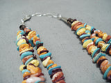 Native American Important Santo Domingo Turquoise Inlay Sterling Silver Necklace-Nativo Arts